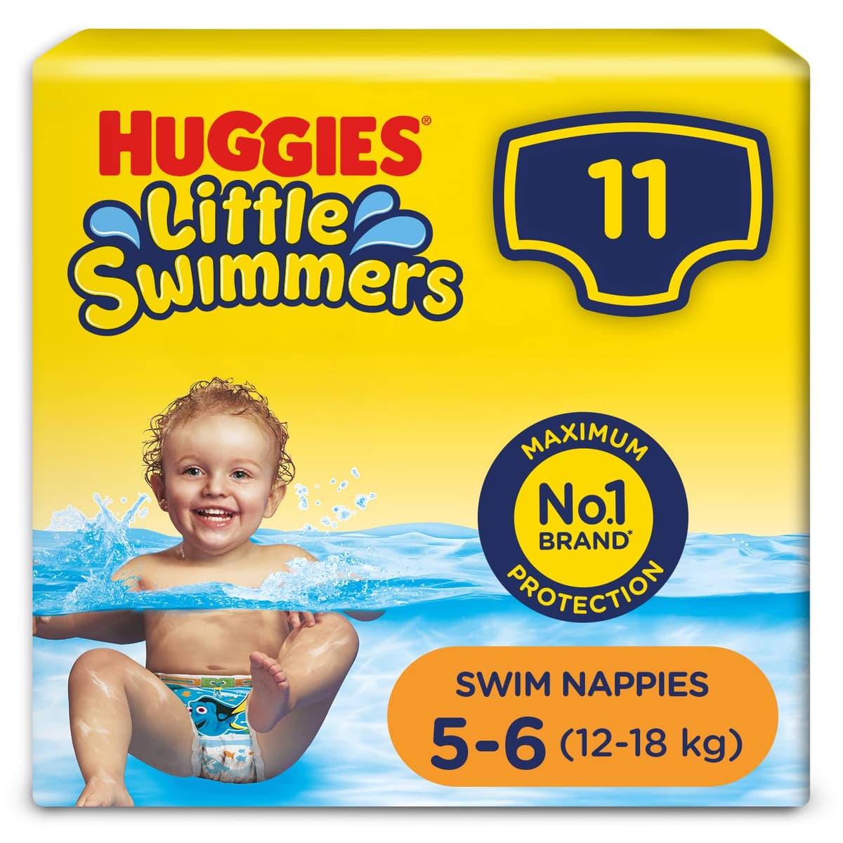 Huggies Little Swimmers, Swim Nappies, Size 5-6 - 33 Pants - Maximum Protection Swimming Nappies with Leak Guards - All-Round Stretchy Waistband — view 10