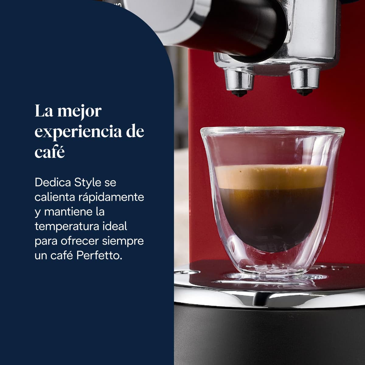 De'Longhi Dedica - Cafetera de Bomba de Acero Inoxidable para Café Molido o Monodosis, Cafetera para Espresso y Cappuccino, Depósito de 1.3 Litros, Sistema Anti-goteo, EC685.R, Rojo — view 3
