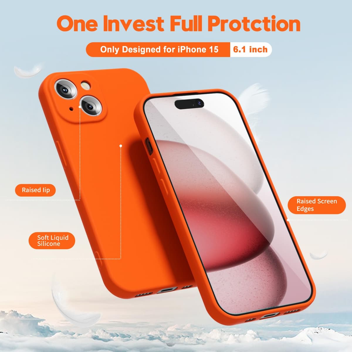oakxco for iPhone 17 Pro Max Phone Case Liquid Silicone, Cute Thin Slim Grip Soft Rubber Gel for Women Men, Smooth Matte TPU Plain Solid Color Girly Simple Case with Camera Cover, Light Pink — view 1772