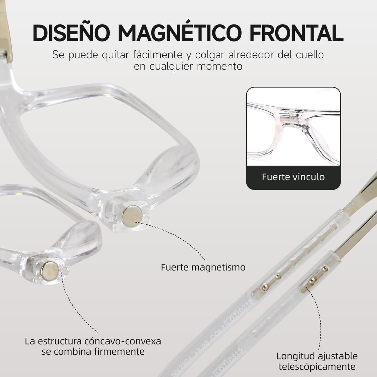 NEW VISION Gafas Presbicia Hombre, Gafas de Presbicia Cierre Imán, Longitud Ajustable, Gafas De Lectura para Hombre y Mujer, NV2904 — view 3
