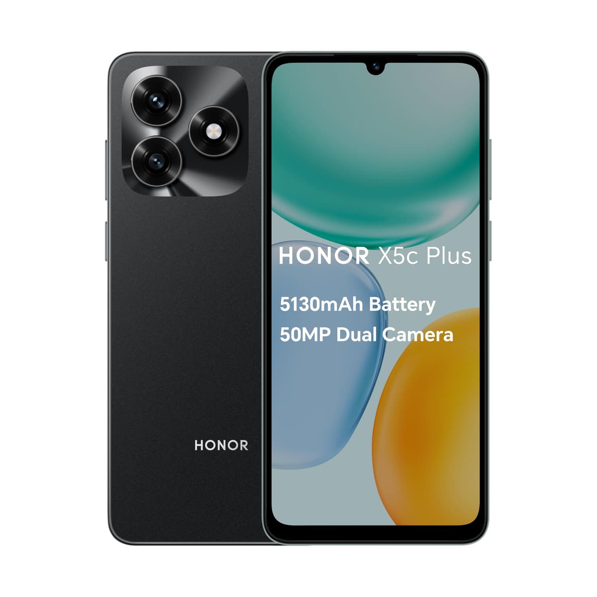 HONOR X5c Plus Unlocked Smartphone, 6.74" 90Hz Bright Display, 64GB Storage, 5130mAh Battery, 50MP Dual Camera, 8-Core Processor, Dual SIM, Android 15 Mobile Phone, Black HONOR X5c Plus 4+64GB Black