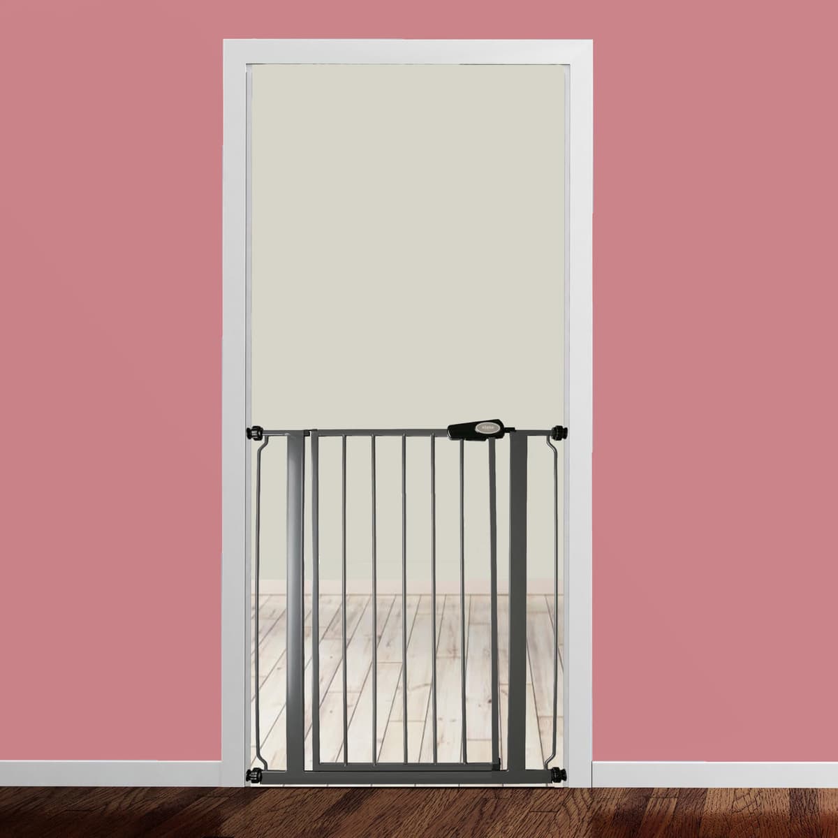 Bettacare Puerta para Mascotas Premium Alta Instalada a Presión, 68.5cm - 75cm, Gris Pizarra, Alta de 104cm de Altura, Puerta de Escalera con Ajuste a presión para Perro, Barrera de Seguridad — view 2