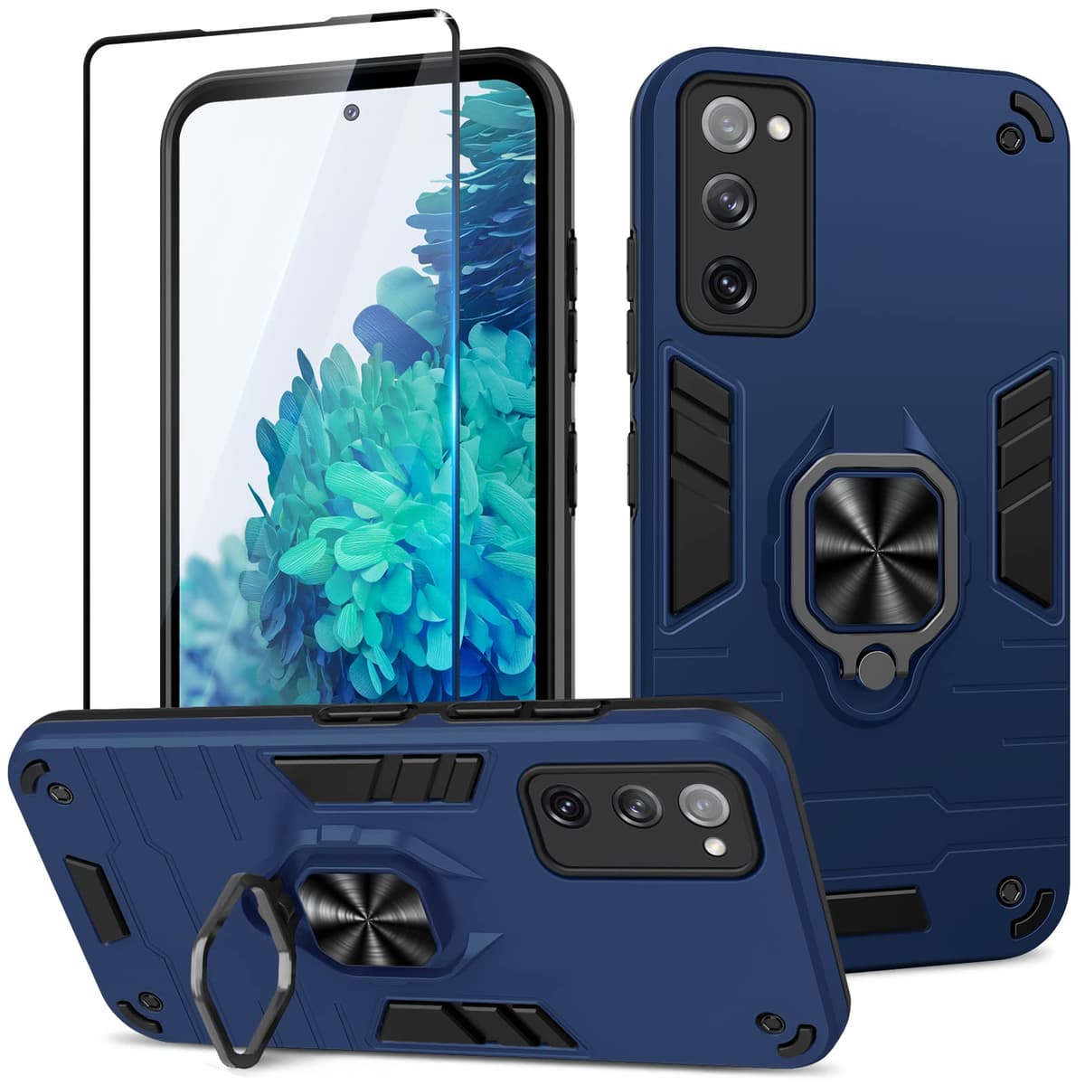 Funda para CMF Phone 2 Pro, Carcasa Antigolpes con Soporte anular metálico, Case Protectora de Grado Militar, Negro — view 1676