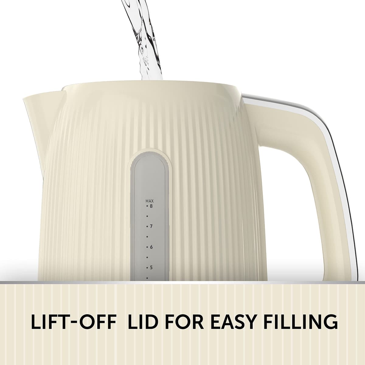 Breville Bold Vanilla Cream Electric Kettle | 1.7L | 3kW Fast Boil | Cream & Silver Chrome [VKT223] — view 4