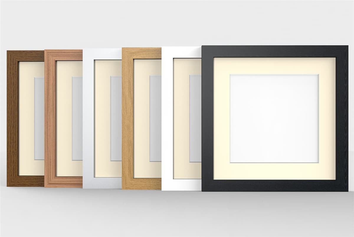 11X11 OAK MODERN PHOTO PICTURE POSTER FRAME WITH WHITE 7X7 MOUNT — view 2