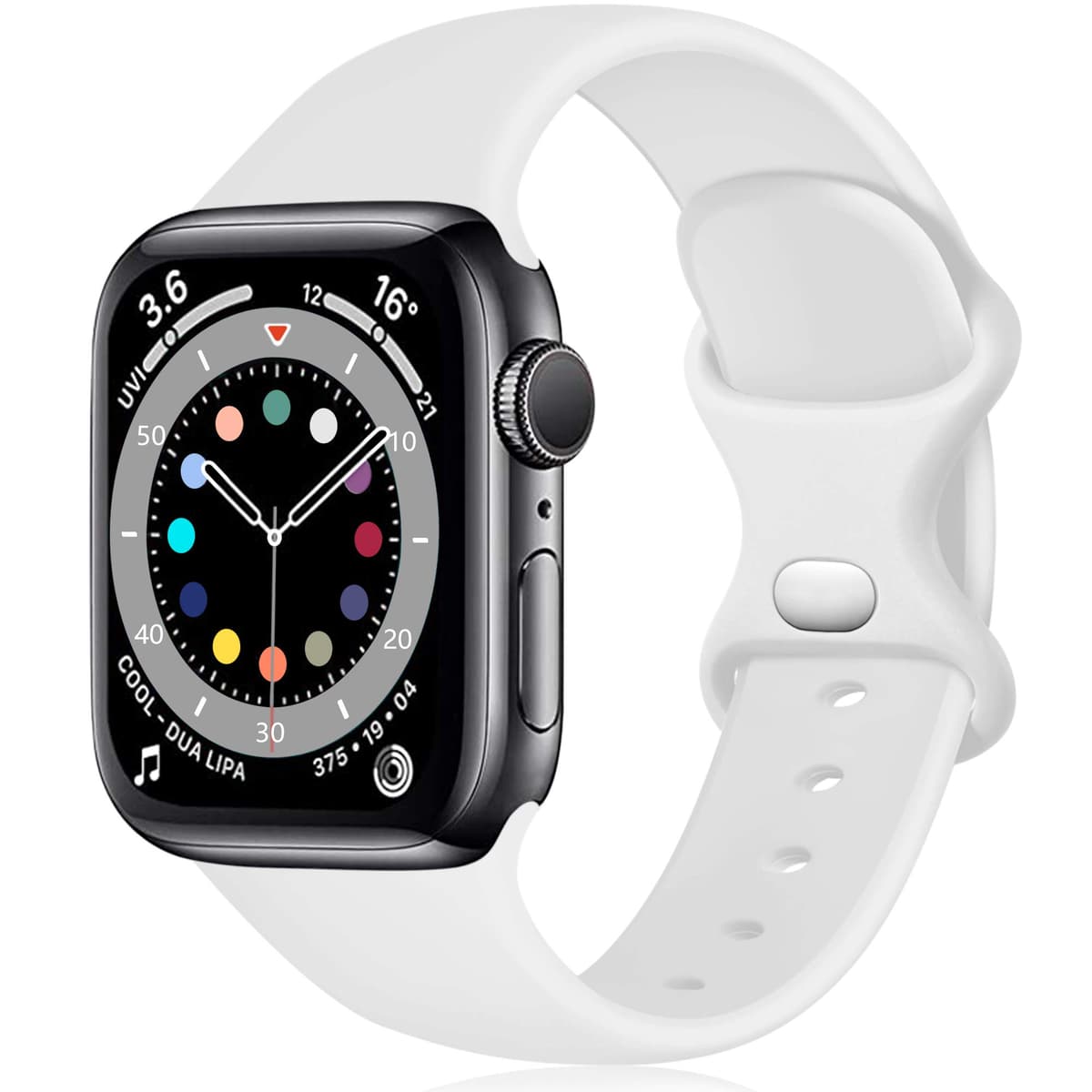 Epova Silicone Strap Compatible with Apple Watch Strap 40mm 38mm 41mm 42mm, Replacement Straps for iWatch SE 3 Series 11 10 9 8 7 6 5 4 3 2 1, Black, Small — view 28
