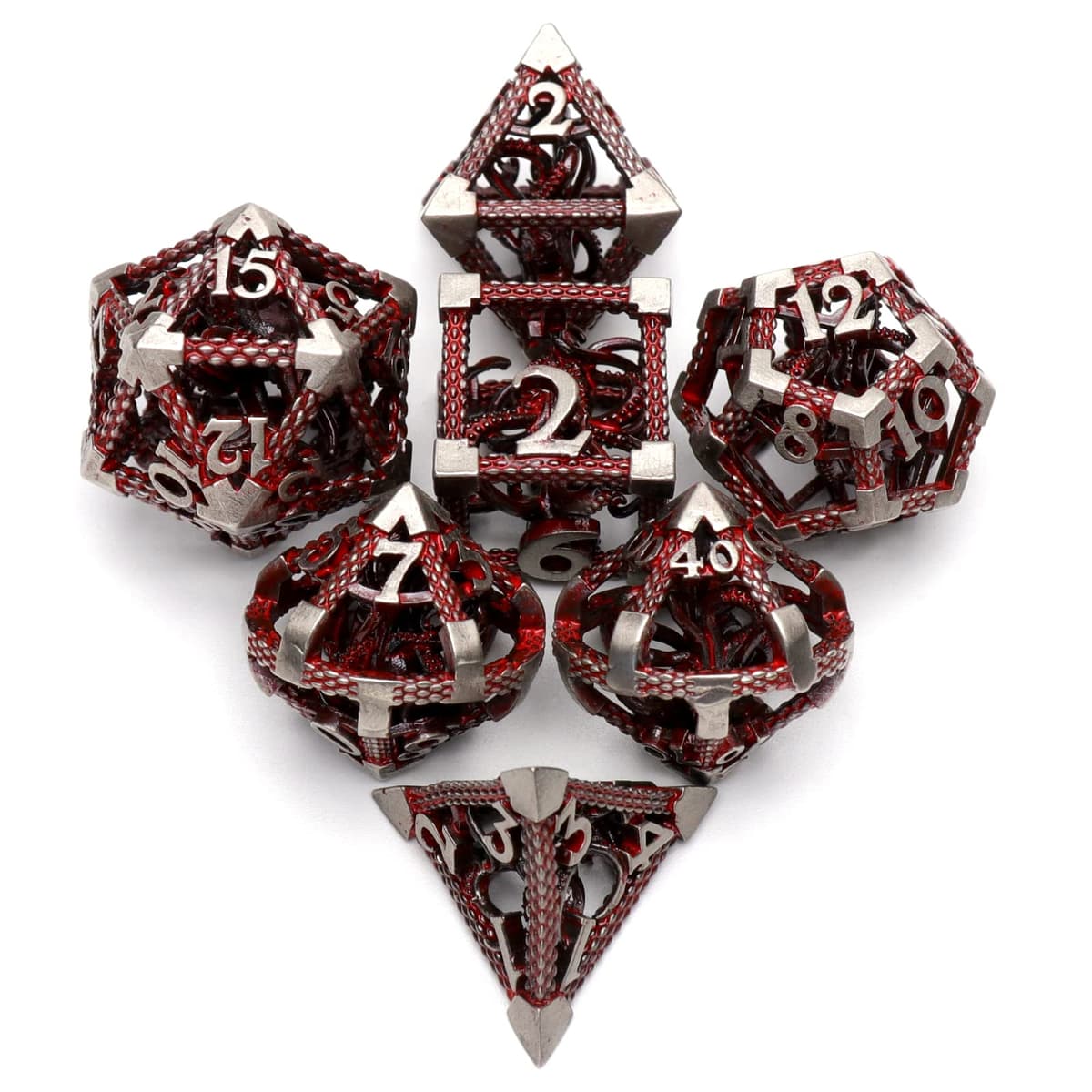 HNCCESG Juego de Dados de Metal D&D, Dungeons and Dragons Dice Juego de Dados de Metal Poliédricos Pulpo Huecos para Juegos de rol D y D para Juegos de Mesa (Cthulhu Número Verde) — view 18