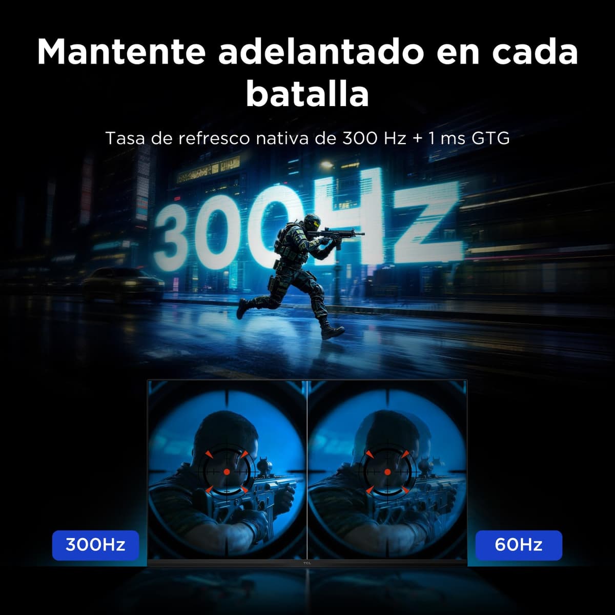 TCL 25G64 Monitor Gaming 25 Pulgadas QD-Mini LED, Full HD, 300Hz, Panel Fast-IPS, 600 nits HDR, 1ms, AMD FreeSync Premium, G-Sync Compatible — view 4