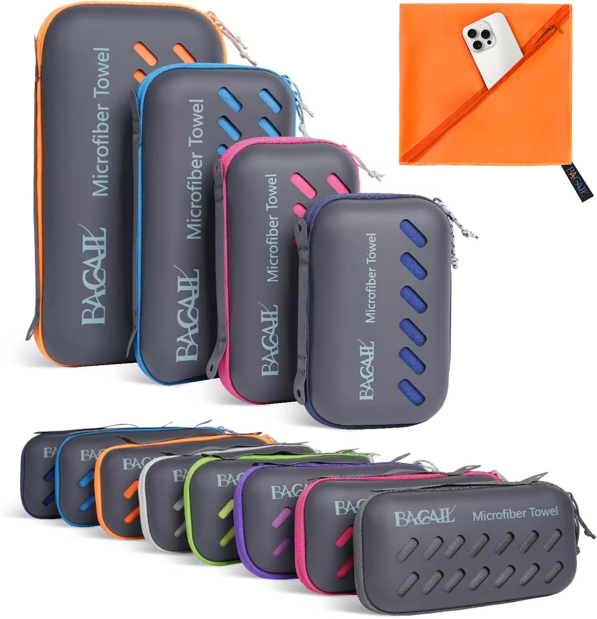 BAGAIL Toallas de Viaje de Microfibra, Toallas de Campamento, Toallas de baño y Toallas de Playa, Secado rápido - Súper absorción de Agua - Súper Compacto, Muy Adecuado para el Deporte y el Fitness — view 18