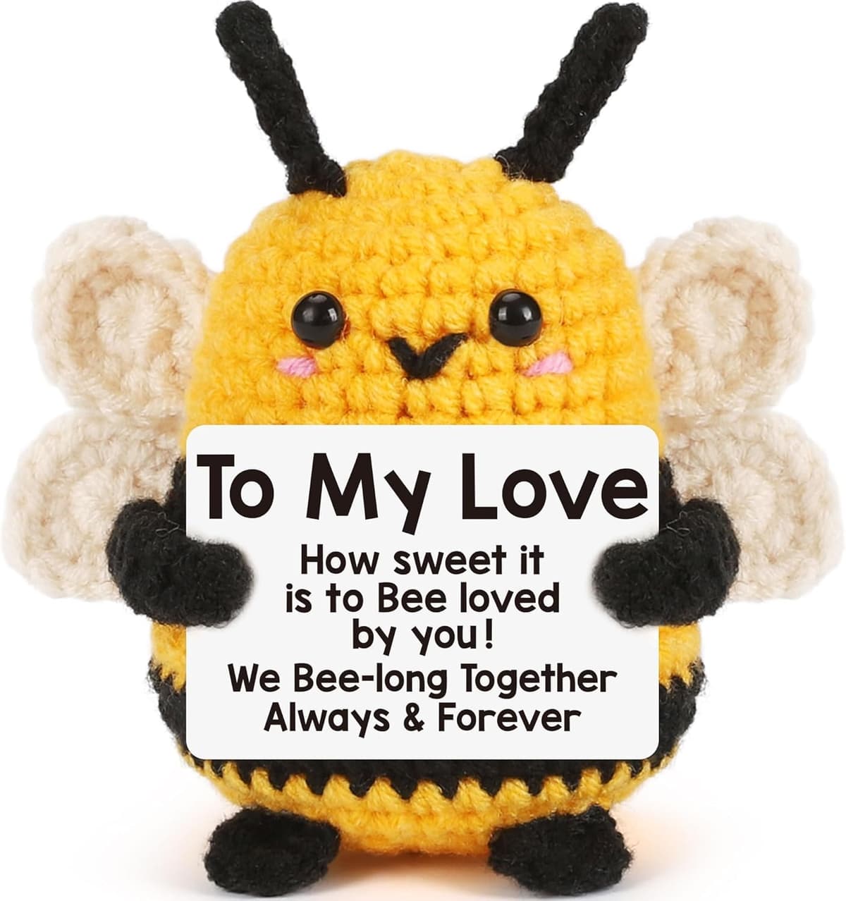 Crochet Alien Plush with Love Message – “You’re the Best Thing I’ve Ever Found on Earth” – Handmade Valentine’s Day Gift for Girlfriend, Boyfriend, Wife or Husband – Cute — view 10