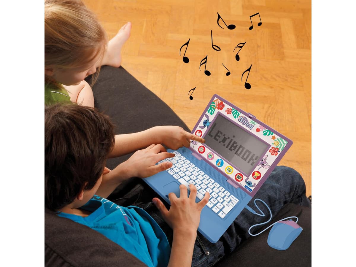 LEXIBOOK, Disney Stitch, Ordenador Educativo bilingüe ESPAÑOL/INGLÉS, Juguete para niños, 170 Actividades para Aprender, Jugar y música, Pantalla Grande, Azul, JC599Di2 — view 4