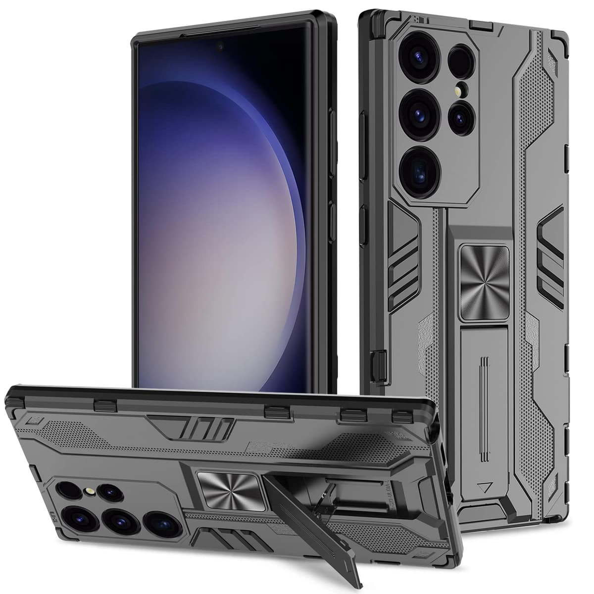 Funda para CMF Phone 2 Pro, Carcasa Antigolpes con Soporte anular metálico, Case Protectora de Grado Militar, Negro — view 1352