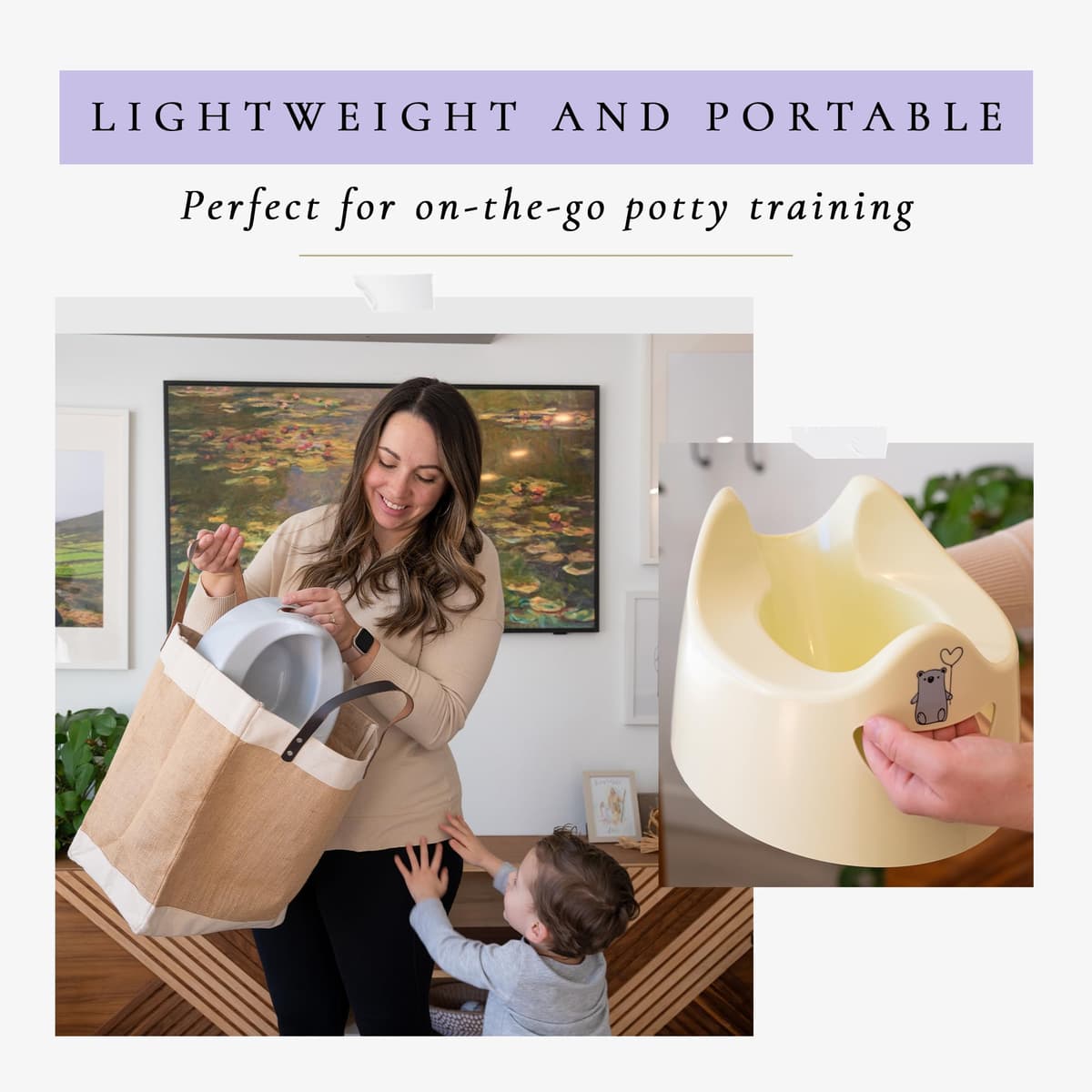 Toddler Essentials Easy Pour Potty - Light Grey | Portable Potty Training Toilet Seat for Toddlers | Hygienic, Easy to Clean, and Travel-Friendly (Previously Known as Pourty) — view 8