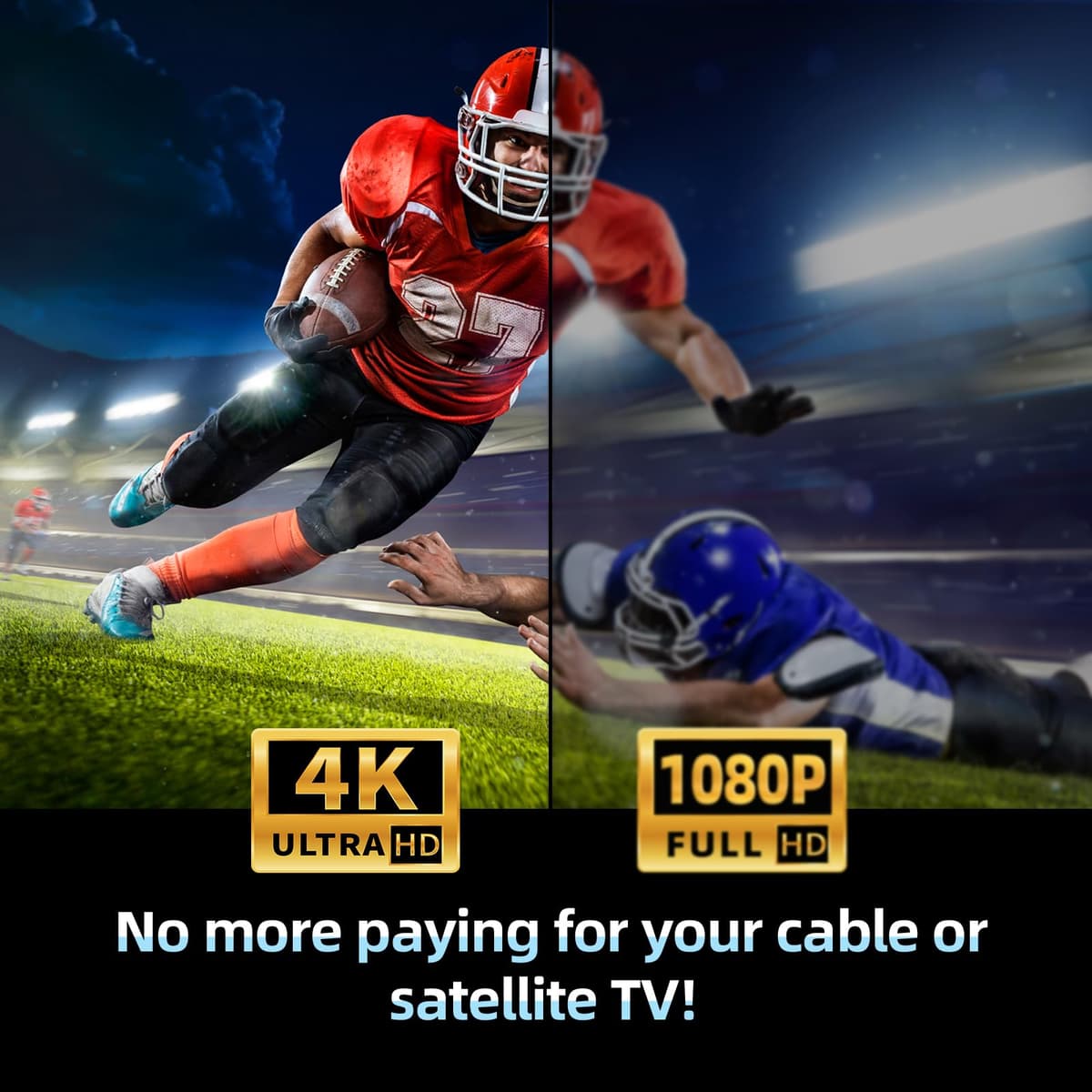 TV Ariels Indoor,650+ Miles Range Indoor TV Aerial for Smart TV and Older with Signal Booster - Digital Aeria for Local Channels Support HD 4K 1080P -16.4ft Aerial Cable (Classic Black) — view 5