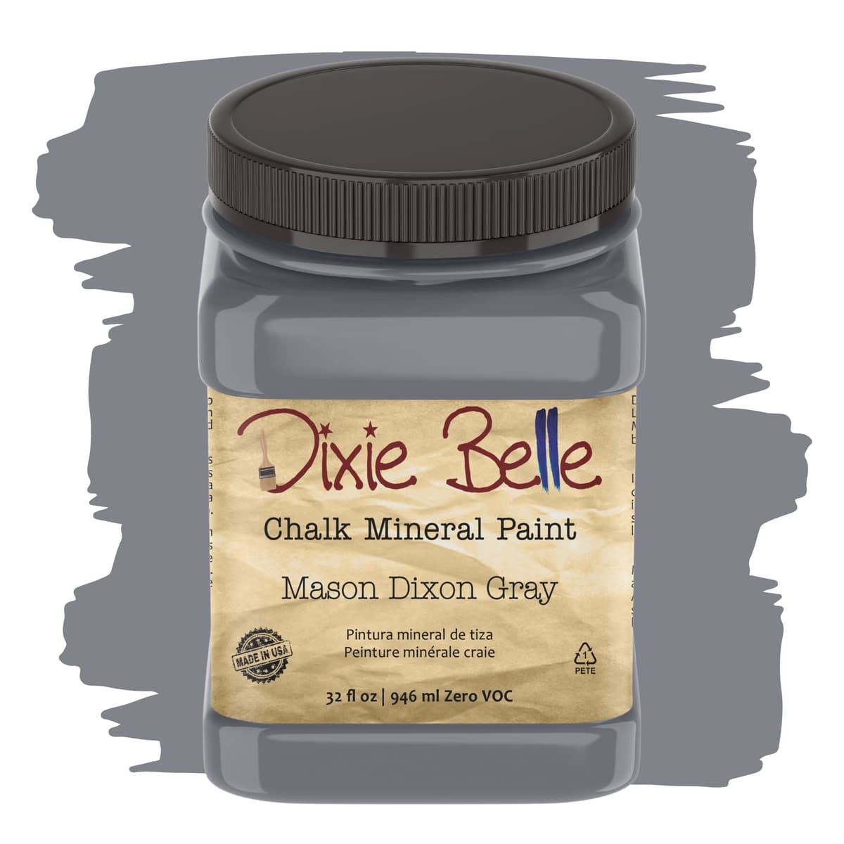Dixie Belle Paint Company Chalk Finish Furniture Paint - Caviar (32oz) - Matte Black Chic Chalk Mineral DIY Furniture Paint — view 25