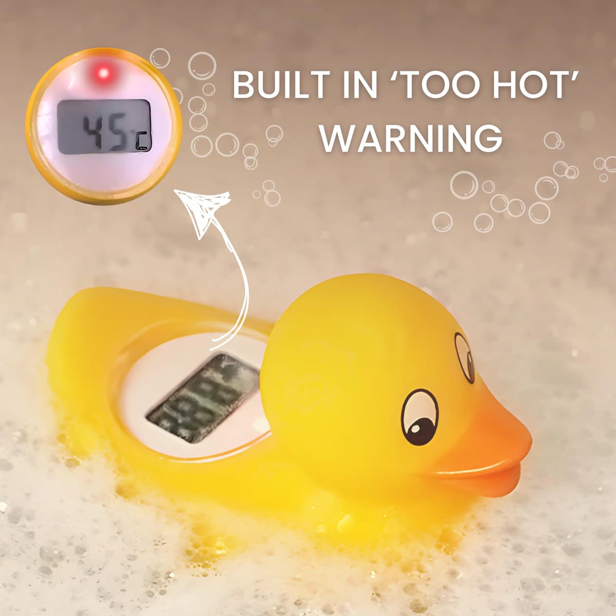 TensCare Digi Duckling Digital Water LCD Thermometer and Baby Bath Time Toy, yellow , Pack of 1 — view 2