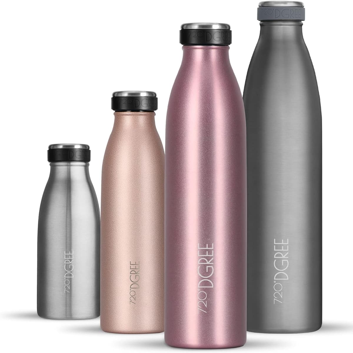 720°DGREE Botella Agua Acero Inoxidable “milkyBottle“ – 1litro - Sin BPA Free, Antigoteo y Prueba de Fugas - Frasco térmico, Cantimplora Aislada - Bebida con Gas, Deporte, Escuela, Gimnasio Exteriore — view 49