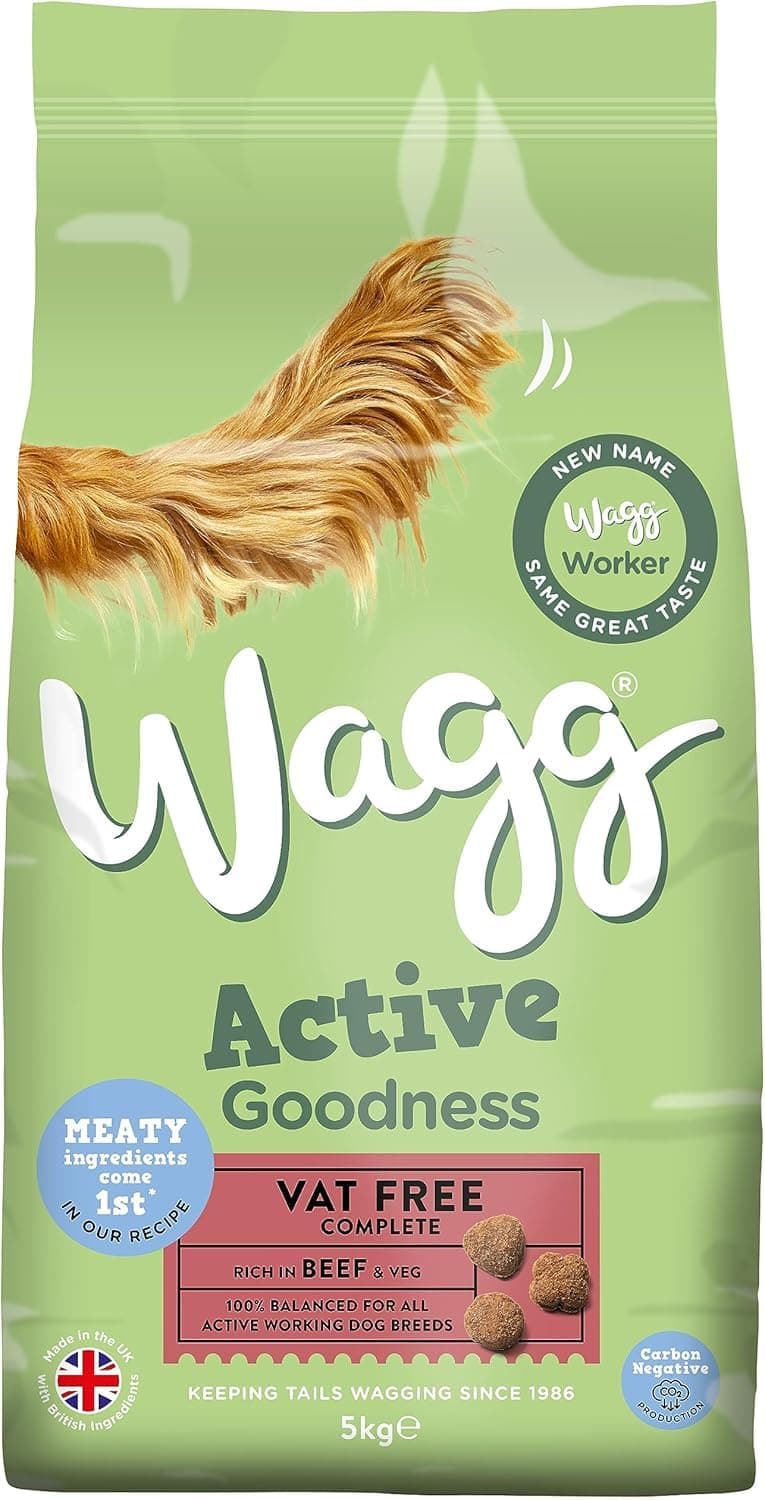 Wagg Active Goodness Complete Dry Adult Dog Food Beef & Veg 5kg (Pack of 3) - For All Active Working Dog Breeds — view 2