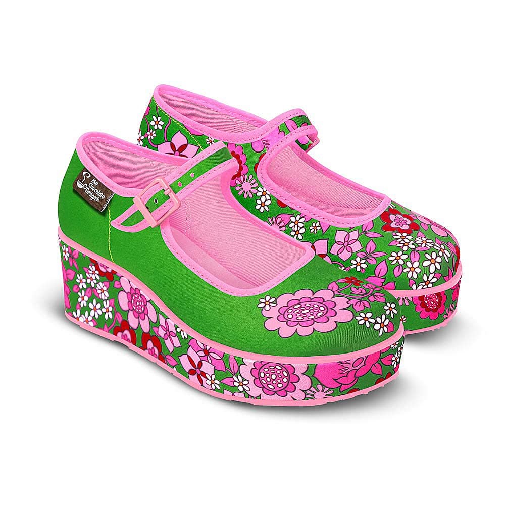 Hot Chocolate Design Chocolaticas Funky Canvas Women's Mary Jane Flat Shoes — view 134