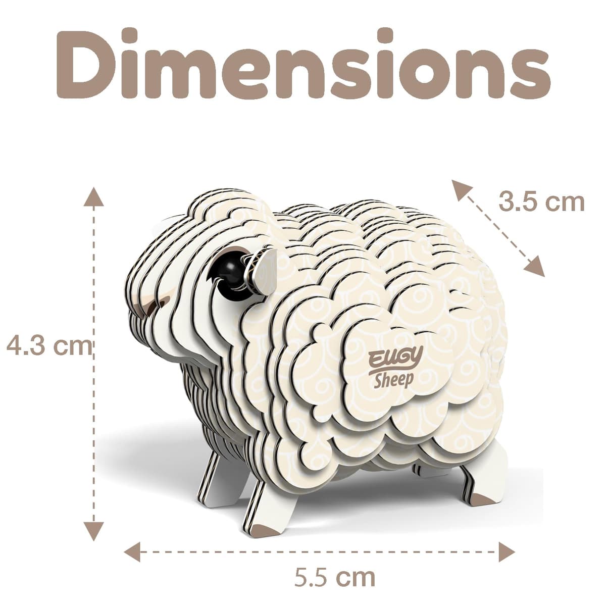 EUGY 018 Oveja. Eco-Friendly 3D Paper Puzzle — view 3