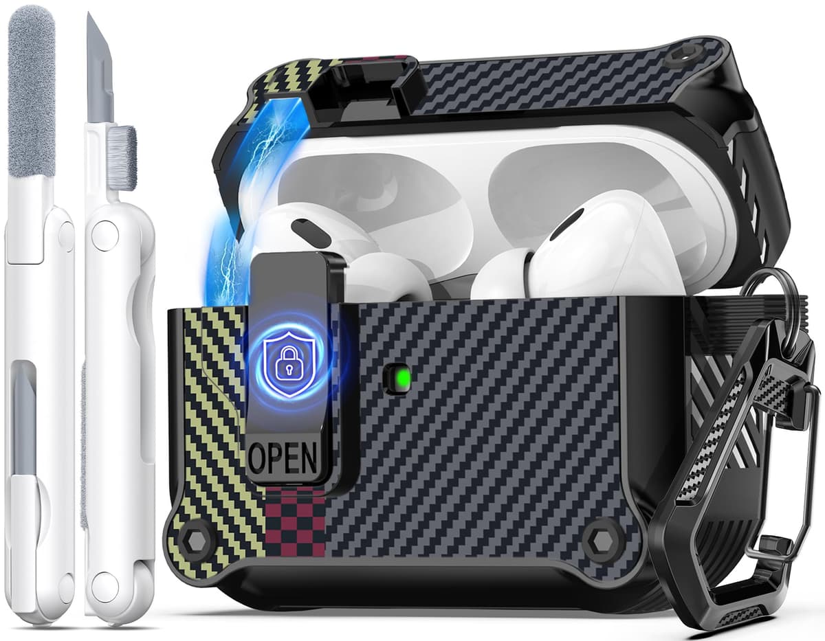 R-fun Compatible con AirPods Pro 2 Gen (Cubierta Auto emergente) con Kit de Limpieza, para Airpods Pro 2/1 Gen (2023/2022/2019), para Estuche Airpods Pro (USB-C/Lightning),Negro — view 22