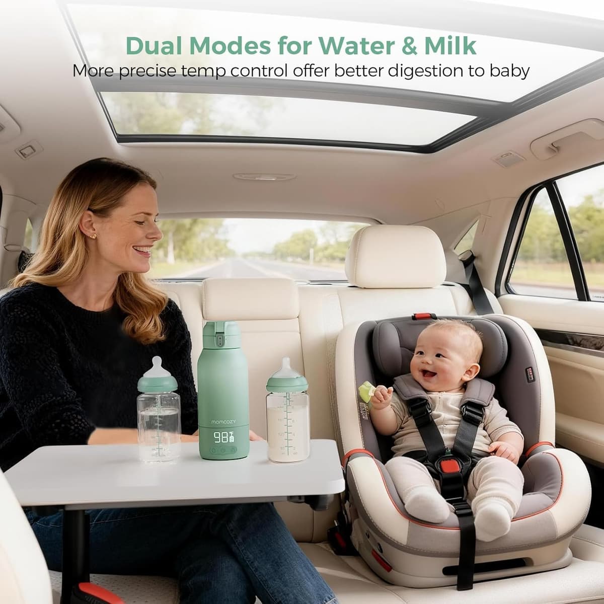 Momcozy Portable Bottle Warmer for Travel – Dual Heating Modes for Breast Milk & Water, Portable Milk Warmer with Fast Heating & Long Battery Life, 500ml Large Capacity to Meet Your All-Day Needs — view 3