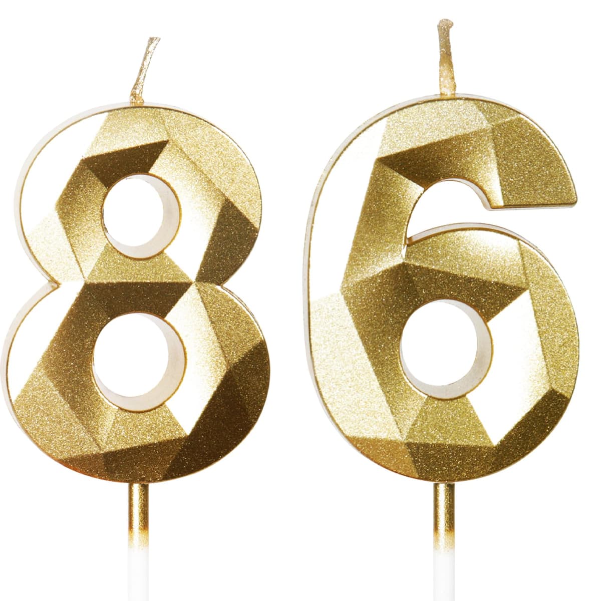 Yiran 50th Birthday Candles, Gold Number 50 Happy Birthday Candles, Cake Topper Decorations for Birthday Party, Wedding Anniversary Celebration Supply — view 247