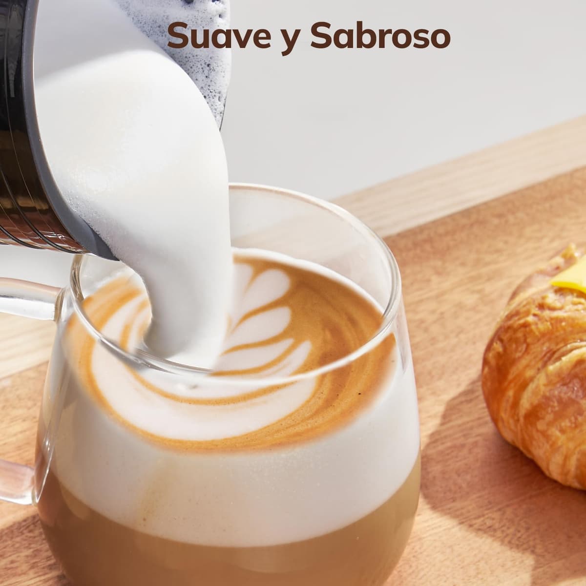 Morpilot Espumador de Leche Eléctrico, Calentador Leche 4 en 1, para Espuma Caliente y Fría, 240ml 400W, Negro — view 2