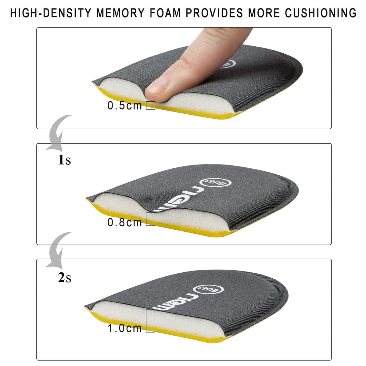 riemot Plantillas Memory Foam para Zapatos de Hombre y Mujer, Plantillas para Zapatillas Botas, Cómodas y Amortiguación para Trabajo, Deportes, Caminar, Senderismo, M-Gris EU 43 — view 3