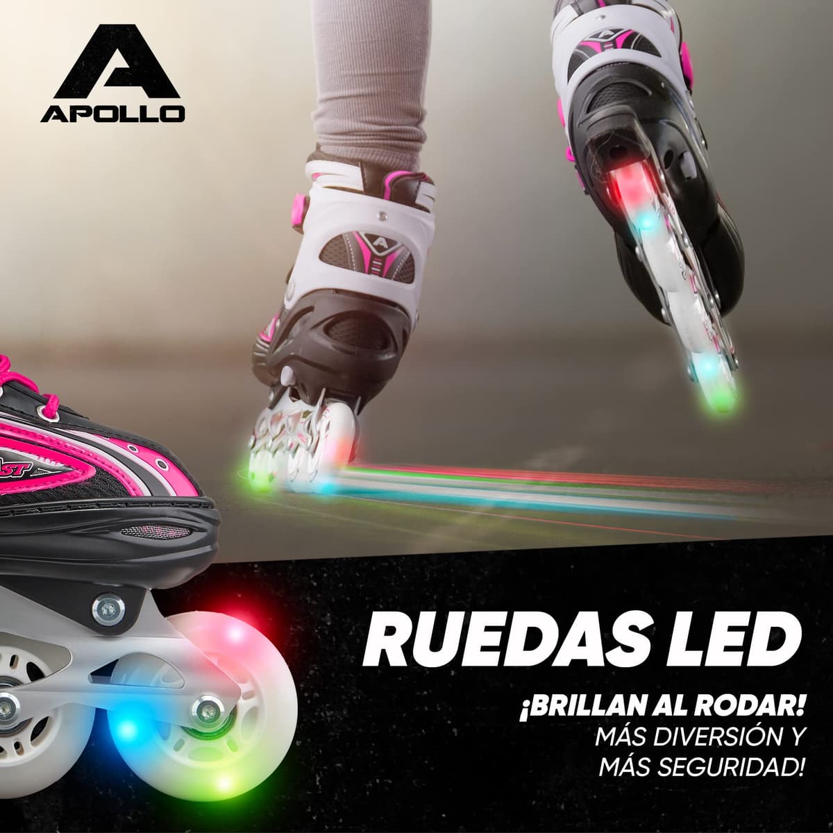 Apollo Patines en Línea Niña y Niño Super Blades X Pro – Patines en Línea Disponibles en Tamaño S, M, L – Patines de Ruedas LED - Cómodos Patines Niña o Niño, Ideales para Principiantes — view 3