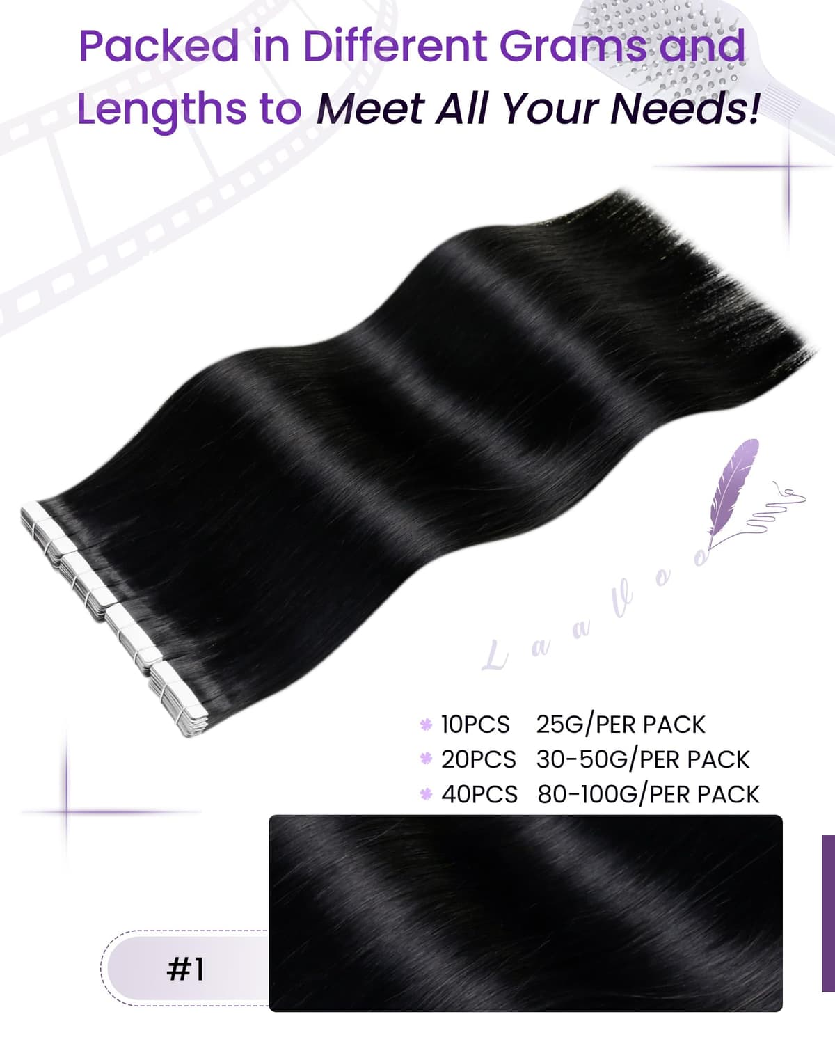 LaaVoo Tape in Hair Extensions Human Hair Blonde Tape Hair Extensions Real Human Hair Invisible Tapes Remy Straight Balayage Brown to Blonde Hair Double Sided Tabs 20pcs 50g 16 Inch #8/18/60 — view 49