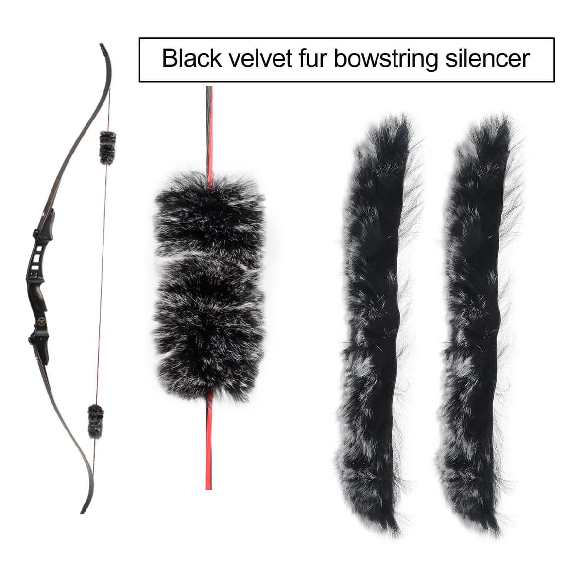 2 piezas silenciadoras Bowstring tiro con arco cuerda silenciosa, amortiguador de vibraciones, estabilizador de absorción de golpes para arco clásico arco largo tradicional 20 cm — view 2