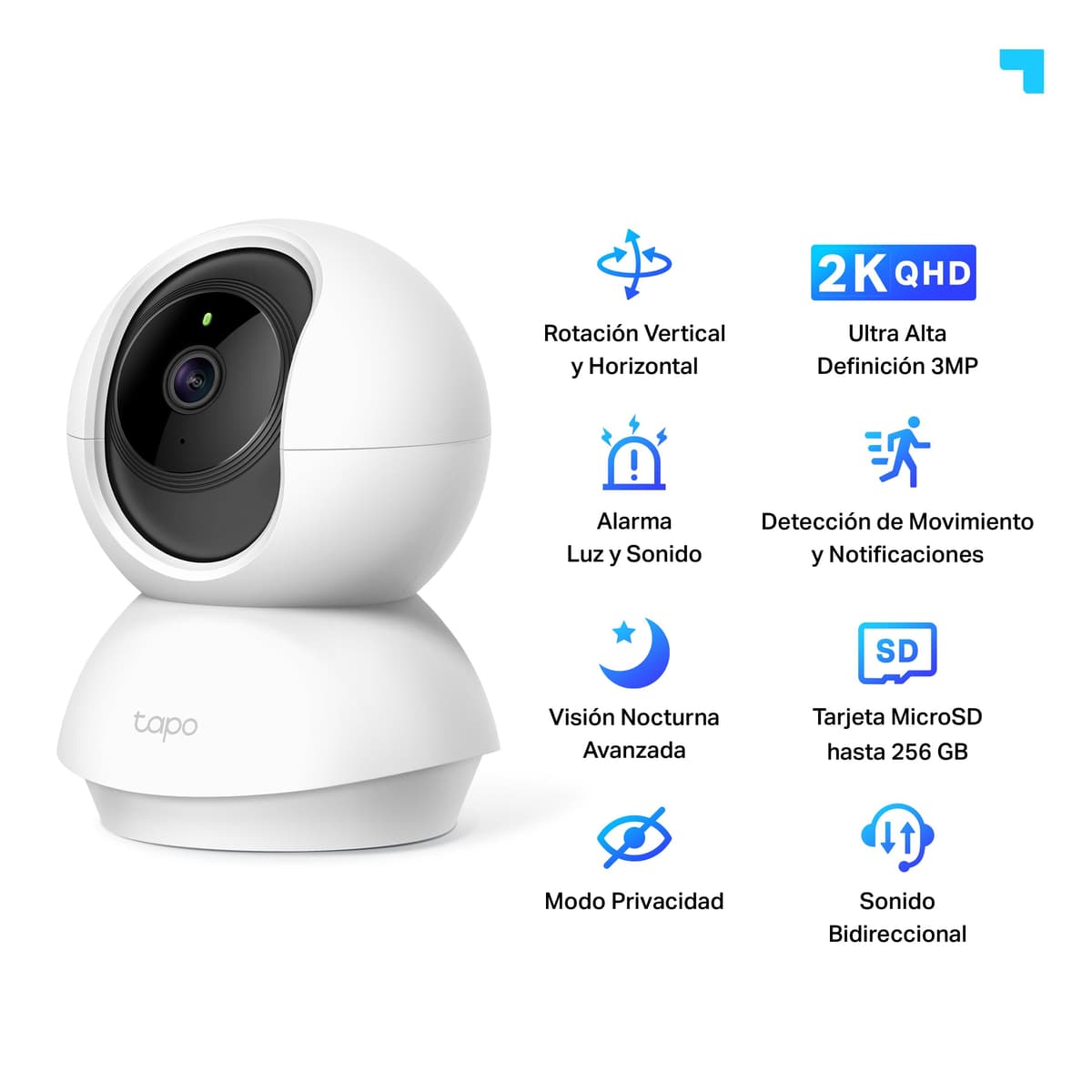 Tapo C210(2-Pack) - Cámara IP WiFi 360° Cámara de Vigilancia 2K (3MP),Visión Nocturna Admite Tarjeta SD hasta 512 GB, Detección de Movimiento, Control Remoto, Compatible con Alexa — view 2