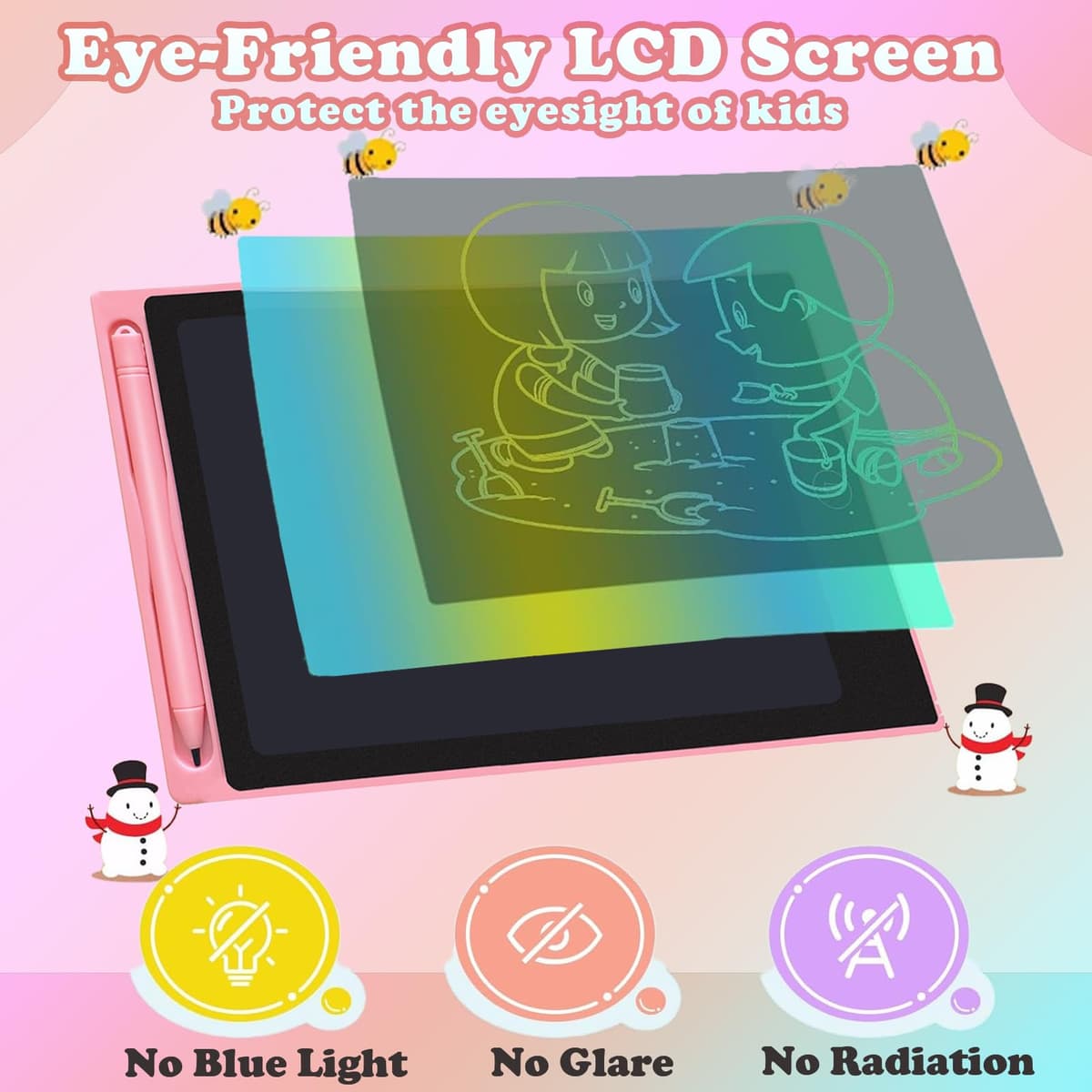 Yidedraw Toys LCD Writing Tablet 4PC 8.5 Inch Colorful Screen Drawing Tablet, Doodle Board for Ages 3-12 Years Old Boys Girls, Electronic Drawing Pad for Kids, Gifts for Christmas & Birthday — view 3