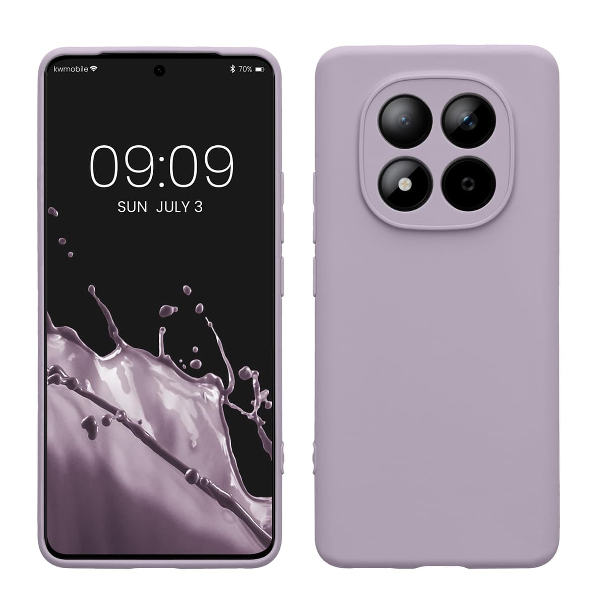 kwmobile Carcasa Compatible con Xiaomi Redmi Note 14 Pro 5G / Poco X7 Funda - Funda Ultrafina de TPU con Bordes elevados - Lavanda Metalizado — view 134