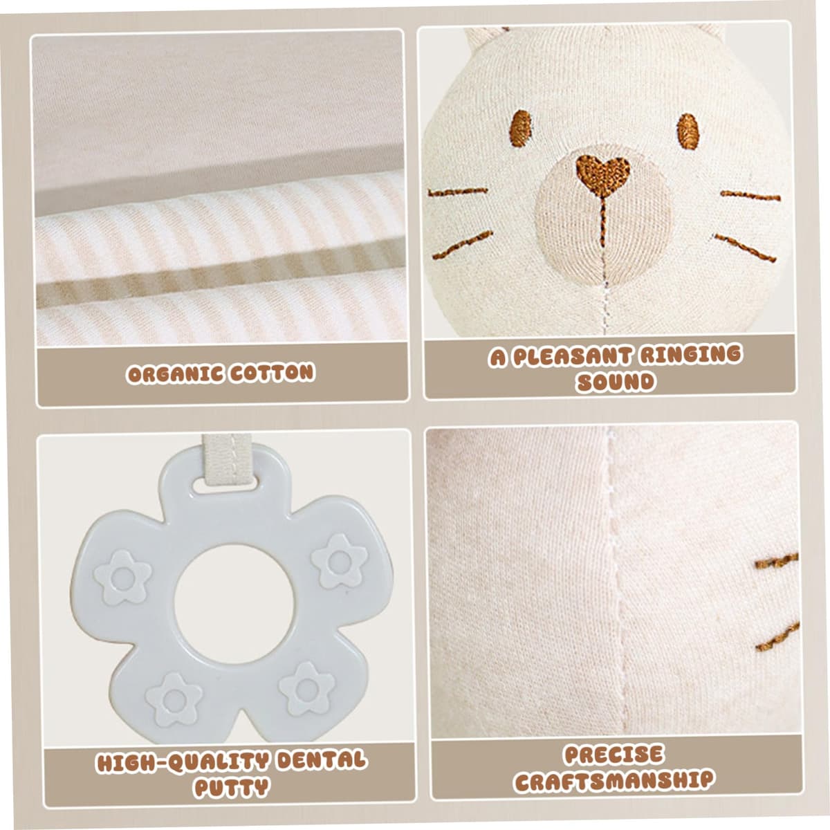 Juguete para cochecito de bebé, animales de peluche en espiral, juguetes para cuna colgantes con anillos de dentición, sonidos BB y campanas, juguetes sensoriales educativos tempranos para recié — view 5