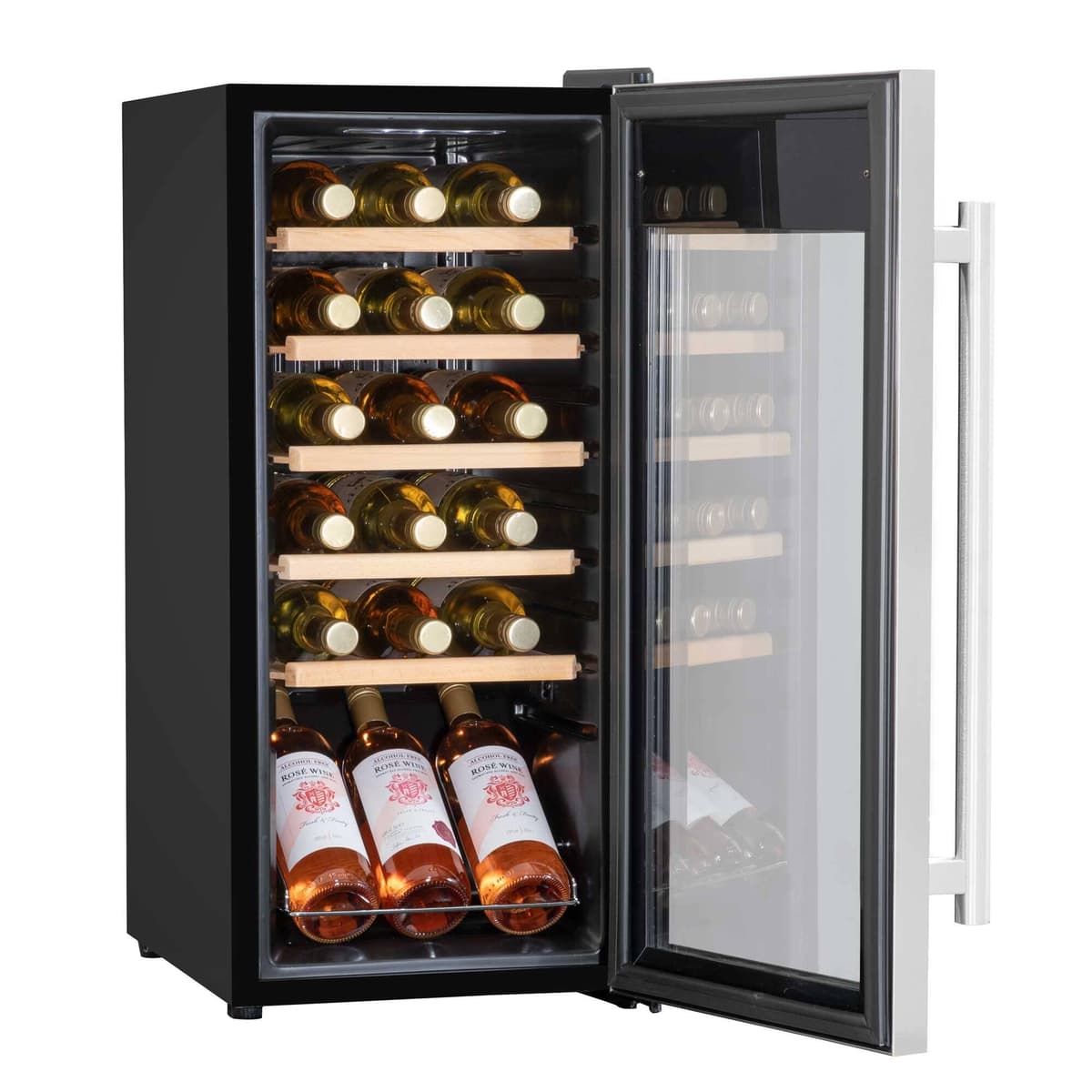 Dellonda Baridi 18 Bottle Wine Cooler Fridge with Digital Touch Screen Controls & LED Light, Stainless Steel - DH29 — view 2