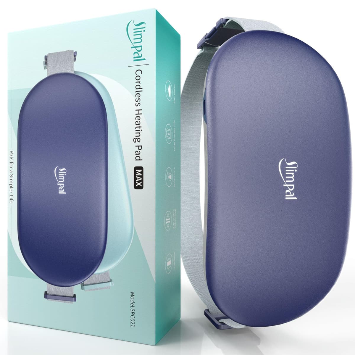 Almohadilla térmica portátil Slimpal, cinturón calefactor inalámbrico recargable para mujer, color blanco — view 19