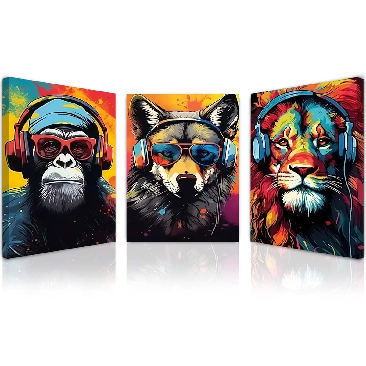 Qiukoo Set of 3 Modern Canvas Wall Art Framed Abstract Prints Waterproof Fabric with Hooks Wall Decoration Artwork Prints for Living Room Bedroom Pictures 12x16 Inch — view 17