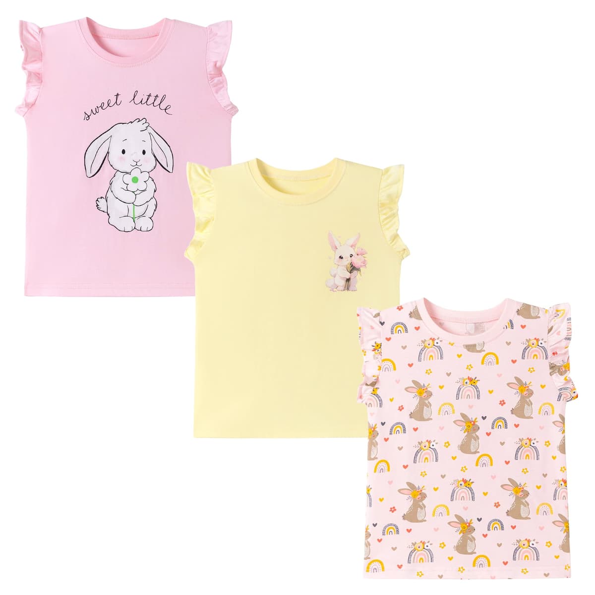 Camisetas de Manga Corta Niñas, Camiseta Algodon para Niña de Verano, Cuello Redondo T-Shirts Moda Informal Tops para Niños 3-8 Años — view 7