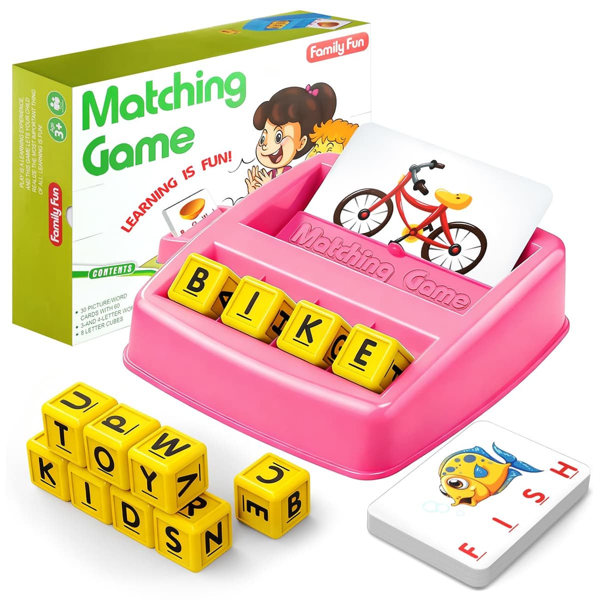 HahaGift Educational Toys for 3 4 5 Year Olds Boys Gifts, Matching Letter Game for Boys Toys age 3 4 5, Letter Recognition Spelling and Reading Learning Montessori Toys for 2 3 Year Olds — view 8
