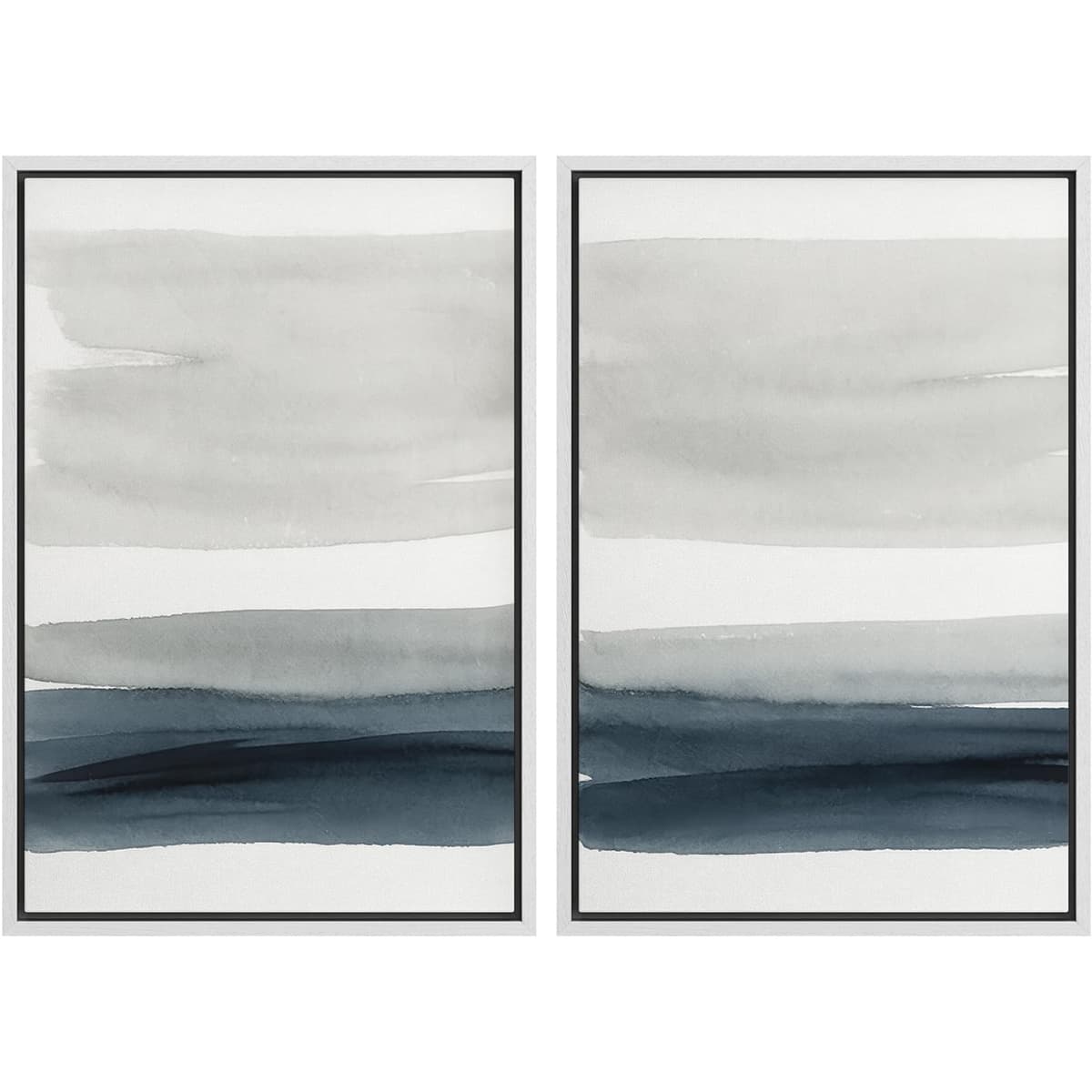 MUDECOR Framed Canvas Print Wall Art Set Watercolor Pastel Duotone Tan Landscape Abstract Shapes Illustrations Modern Art Decorative Contemporary for Living Room, Bedroom, Office - 24"x36"x2 Natural — view 36
