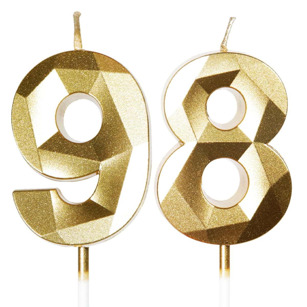 Yiran 50th Birthday Candles, Gold Number 50 Happy Birthday Candles, Cake Topper Decorations for Birthday Party, Wedding Anniversary Celebration Supply — view 219