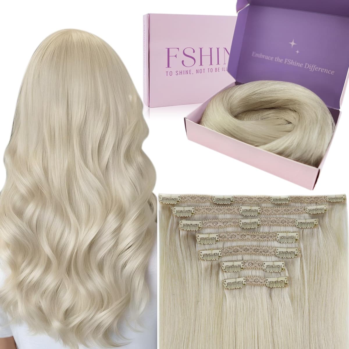 Fshine Clip in Hair Extensions Human Hair Copper Hair Extensions 18 Inch 120 g 7 pcs Color 330 Natural Straight Hair Extensions for Women Real Human Hair — view 18