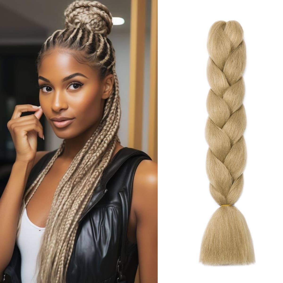 60cm Extensiones de Pelo Trenzas Africanas Castaño Oscuro Extensiones para Trenzas Africanas 1 pcs 100g Kanekalon Pelo para Trenzas Africanas Sintetico Extensiones de Trenzado Cabello Braiding — view 126