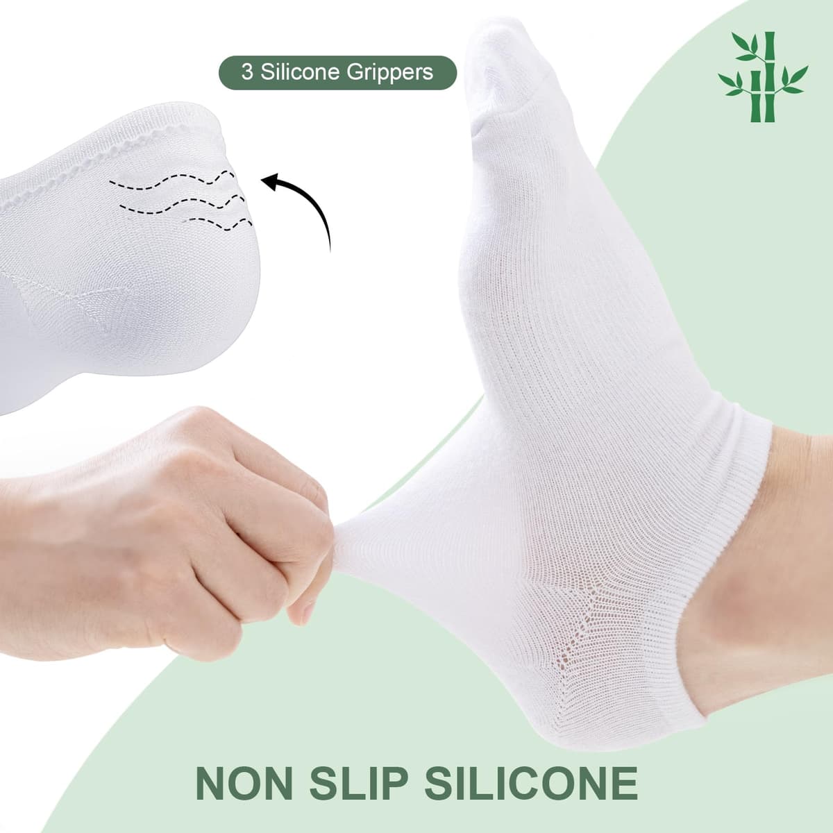 Niofind Bamboo Trainer Socks for Womens and Mens, No Show Ankle Socks Low Cut Invisible Non Slip Liner Socks Multipack Casual Footies for Sneaker Loafers and Boat Shoes — view 4