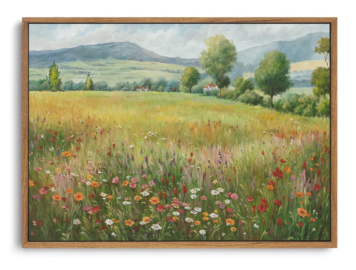 OIQArtOIQ Framed Canvas Wall Art,Vintage Decor,Landscape Nature Country Wildflower Paintings Farmhouse Pictures Modern Artwork Rustic Fall Flower Prints Cottagecore Office Living Room Bedroom Bathroom — view 66