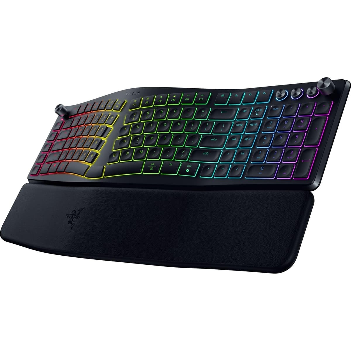 Razer Pro Type Ergo Wireless Split Ergonomic RGB Keyboard: Adjustable Tilt, Wrist Rest, Natural Typing, Multi Device Connectivity (2.4 GHz, Bluetooth, USB Type C), Windows/Mac Compatible - Black — view 9