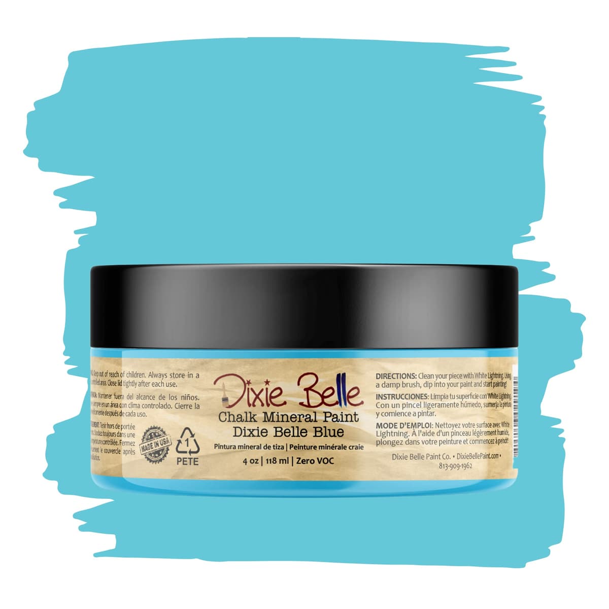 Dixie Belle Paint Company Chalk Finish Furniture Paint - Caviar (32oz) - Matte Black Chic Chalk Mineral DIY Furniture Paint — view 246