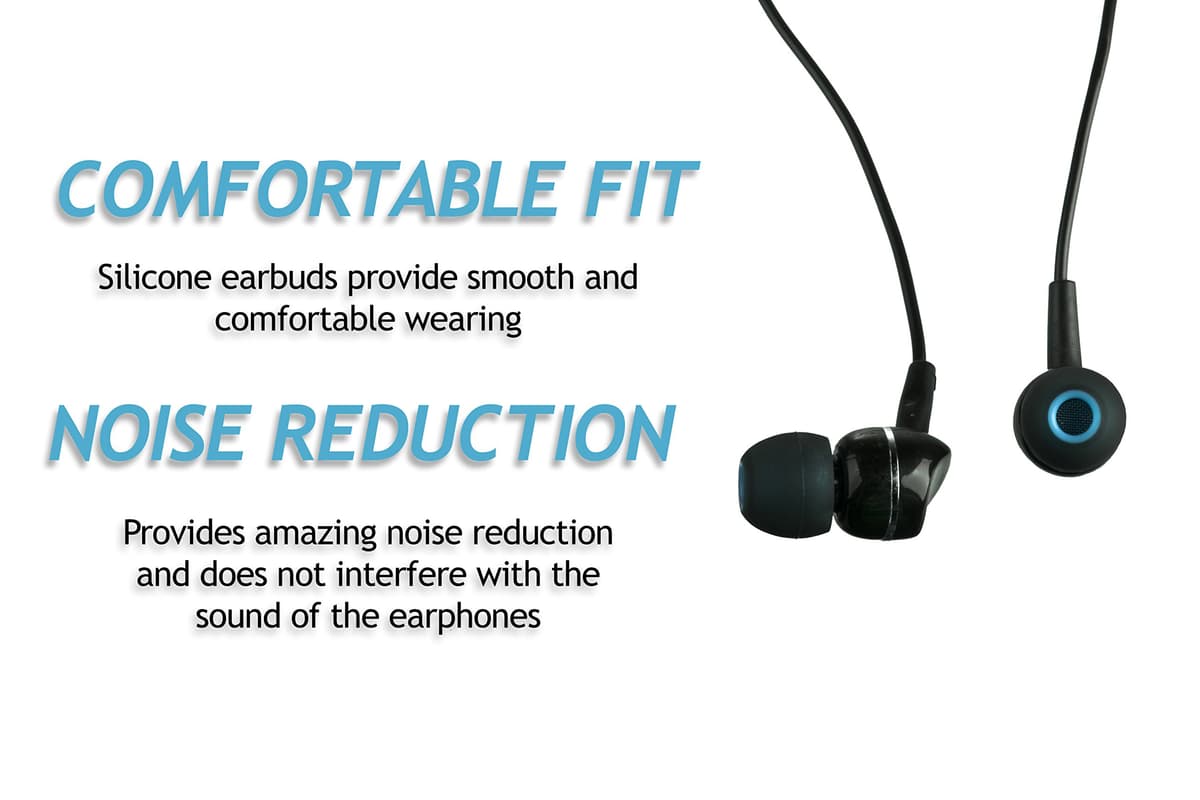 Xcessor (S) 7 Pairs (14 Pieces) of Silicone Replacement In Ear Earphone Small Size Earbuds. Replacement Ear Tips for Popular In-Ear Headphones. Black/Blue — view 3